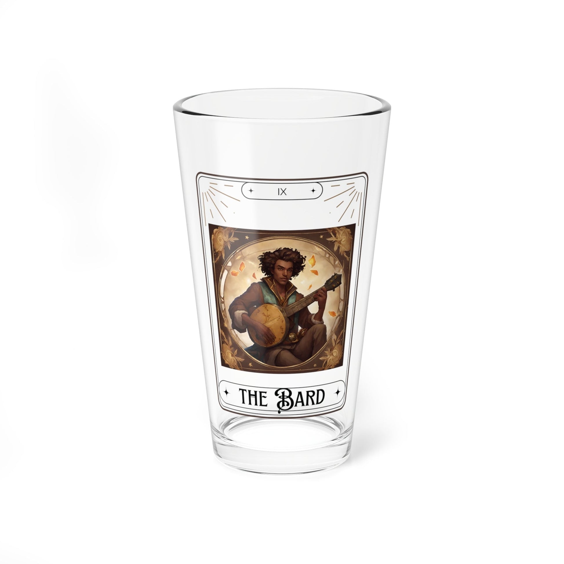 Dungeons and Dragons inspired "The Bard" Tarot Pint Glass, 16oz, DnD Nerd, Dungeon Master Gift