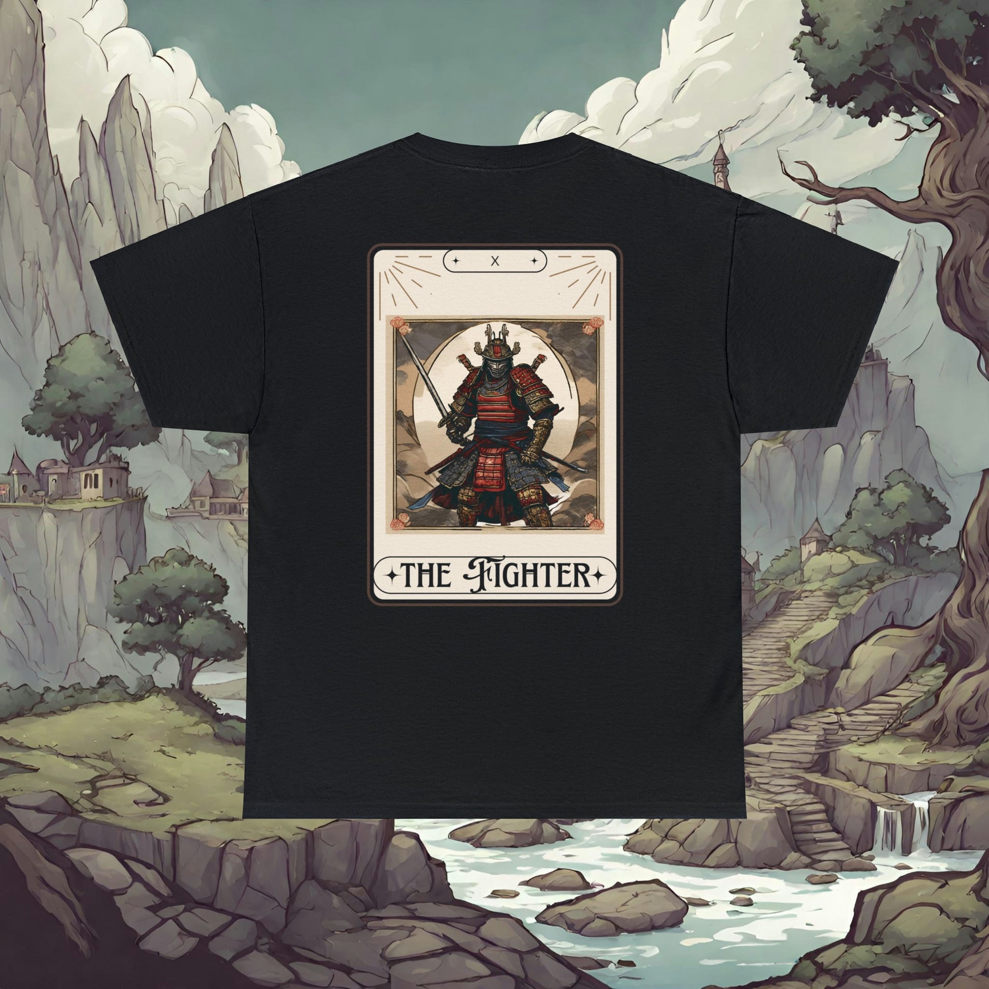 Dungeons and Dragons Inspired "The Fighter" Tarot Double Sided Shirt, Men's Women's, Class Tee for DnD, D&D Nerd Gift, Gamer Geek Gift