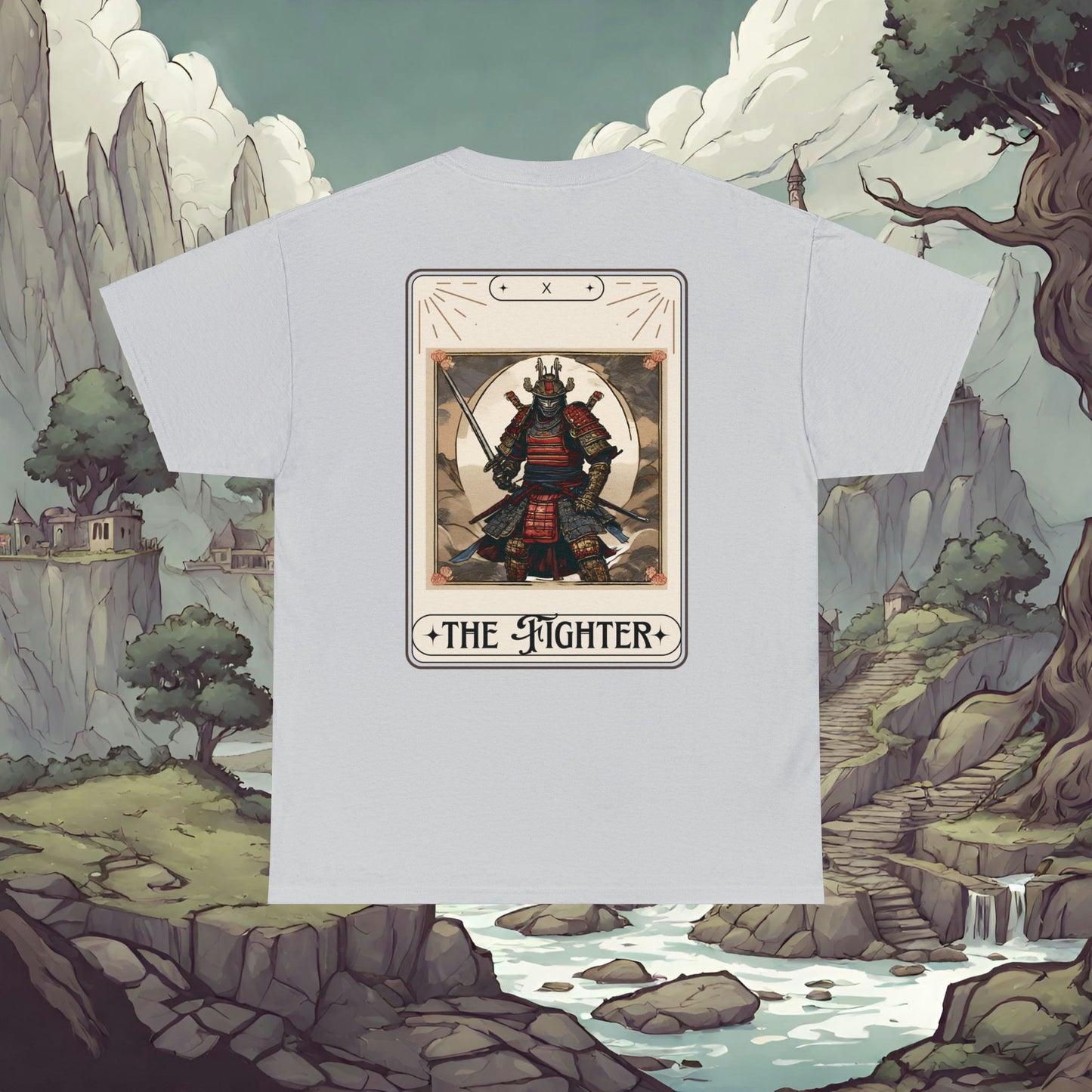 Dungeons and Dragons Inspired "The Fighter" Tarot Double Sided Shirt, Men's Women's, Class Tee for DnD, D&D Nerd Gift, Gamer Geek Gift