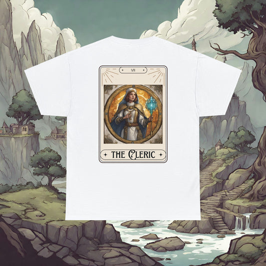 Dungeons and Dragons inspired "The Cleric" Tarot Double Sided Shirt, Men's Women's, Class Tee for DnD, D&D Nerd Gift, Gamer Geek Gift