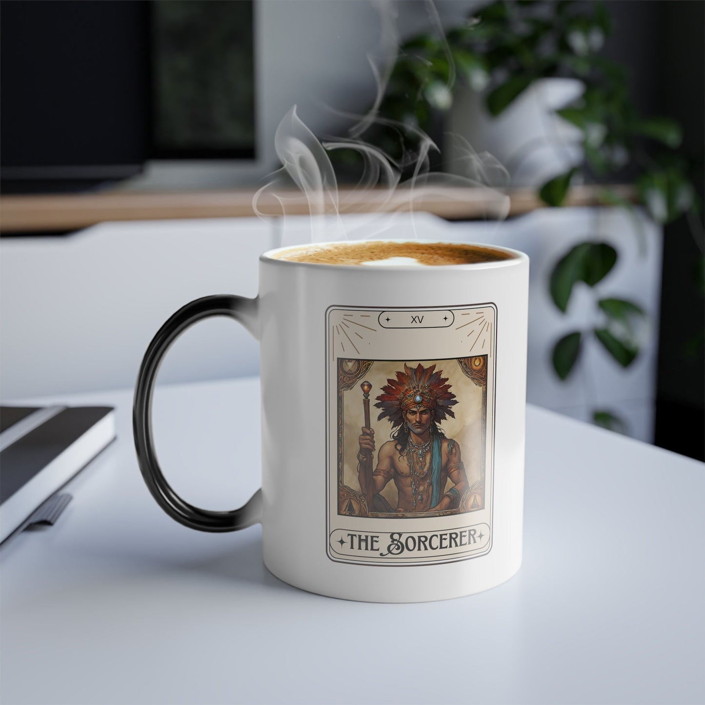 Dungeons and Dragons inspired "The Sorcerer" Tarot Magical Color Morphing Mug, 11oz, DnD Nerd, Dungeon Master Gift