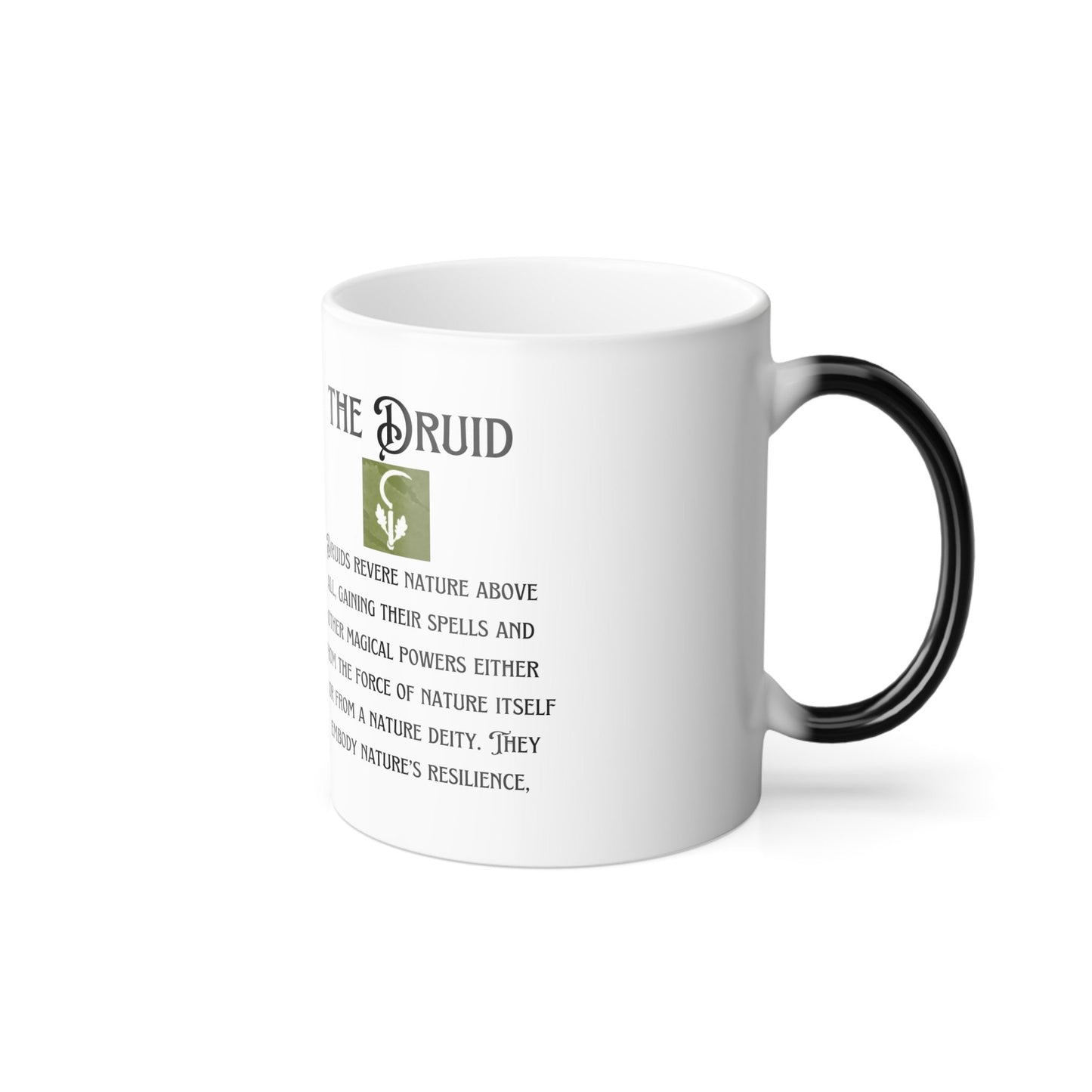 Dungeons and Dragons inspired "The Druid" Tarot Color Morphing Mug, 11oz, DnD Nerd, Dungeon Master Gift