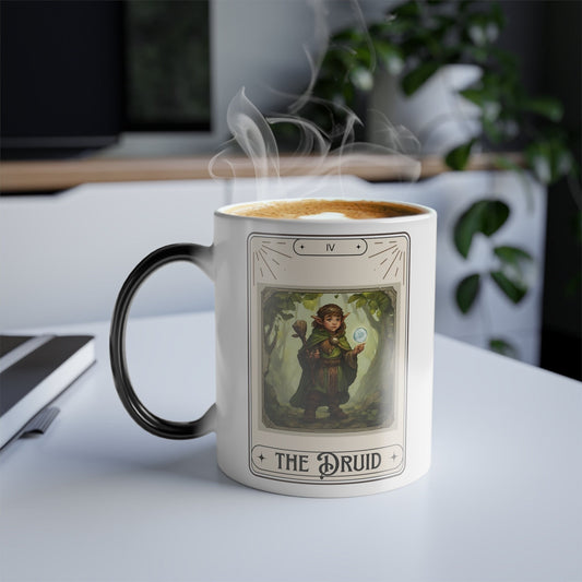 Dungeons and Dragons inspired "The Druid" Tarot Color Morphing Mug, 11oz, DnD Nerd, Dungeon Master Gift