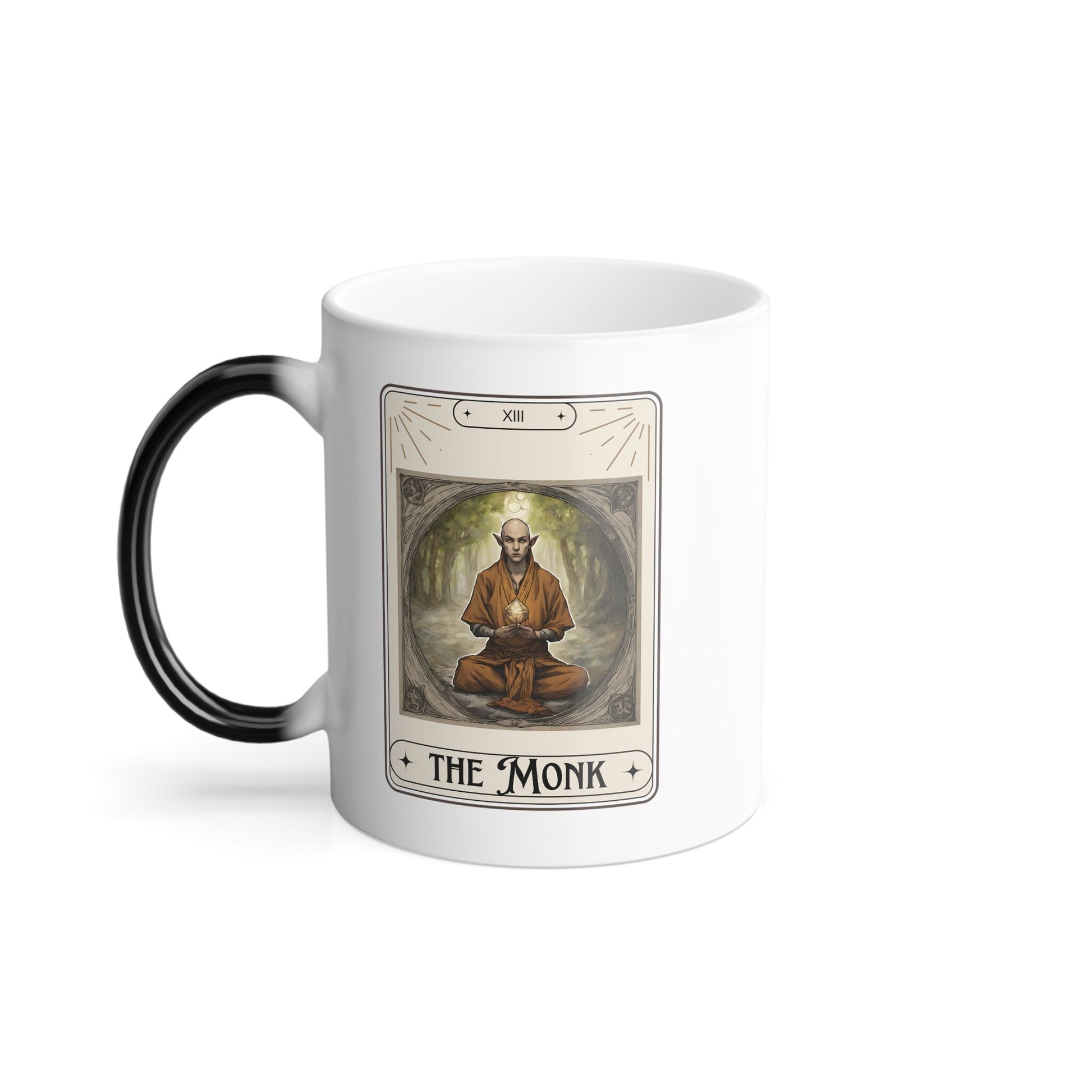 Dungeons and Dragons inspired "The Monk" Tarot Color Morphing Mug, 11oz, DnD Nerd, Dungeon Master Gift