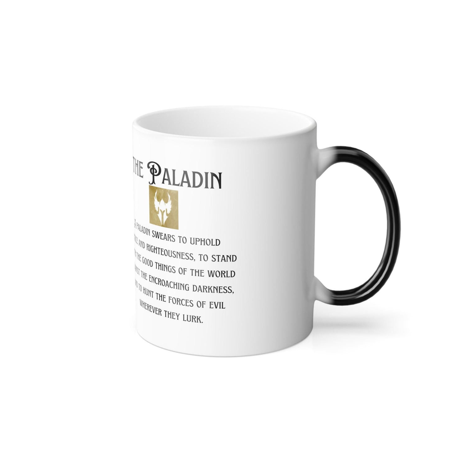 Dungeons and Dragons inspired "The Paladin" Tarot Color Morphing Mug, 11oz, DnD Nerd, Dungeon Master Gift