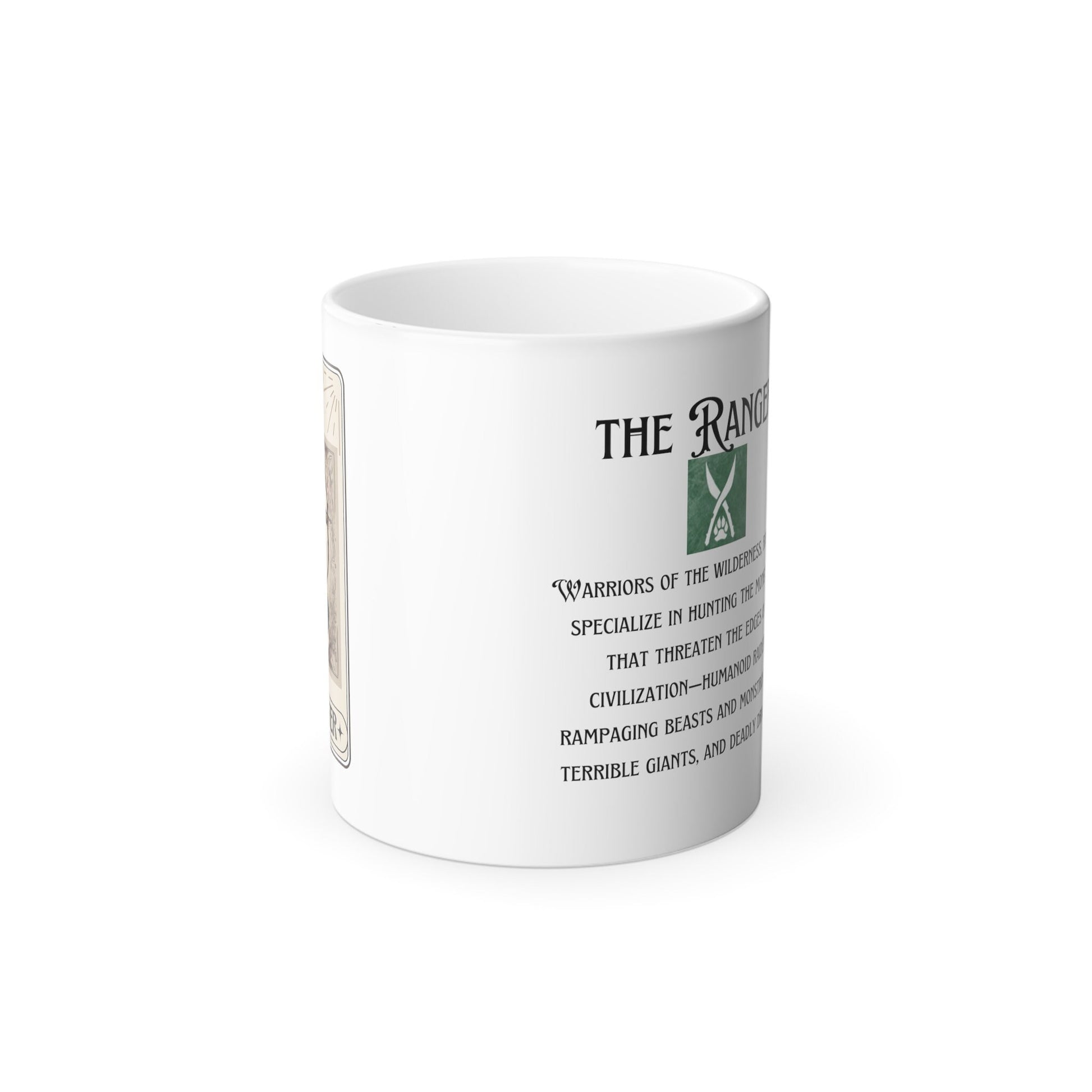 Dungeons and Dragons inspired "The Ranger" Color Morphing Mug, 11oz DnD Nerd, Dungeon Master Gift