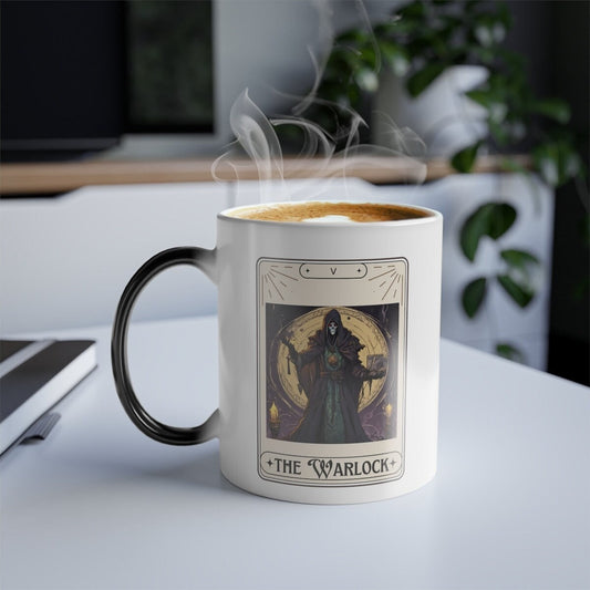 Dungeons and Dragons inspired "The Warlock" Tarot Color Morphing Mug, 11oz, DnD Nerd, Dungeon Master Gift, D&D Geek