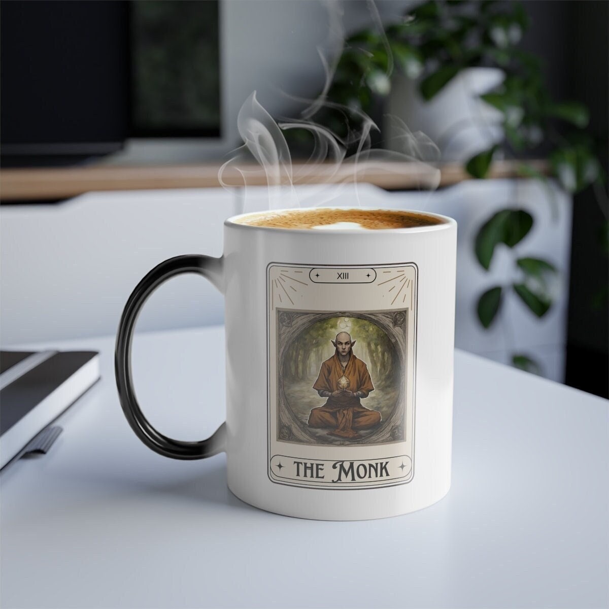 Dungeons and Dragons inspired "The Monk" Tarot Color Morphing Mug, 11oz, DnD Nerd, Dungeon Master Gift