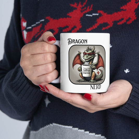 Year of the Dragon Nerd 2024 Gift Mug Funny Style, 11oz Mug, Gift for boyfriend Year of the Dragon, Gift for friend, Unique dragon gift