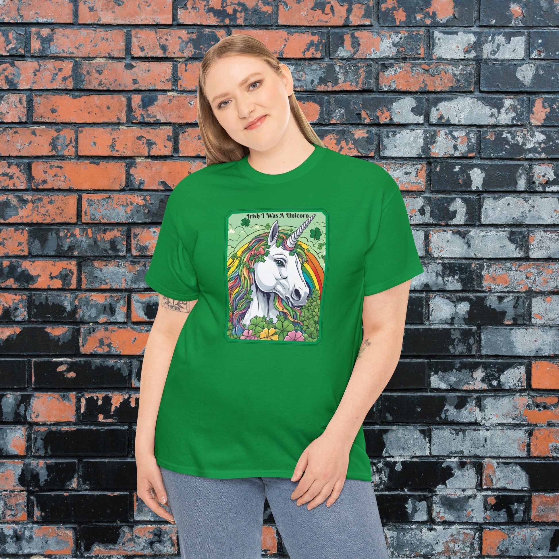 Irish I Was A Unicorn St. Patrick's Day Tee, Bright & Funny Rainbow Unicorn Shirt