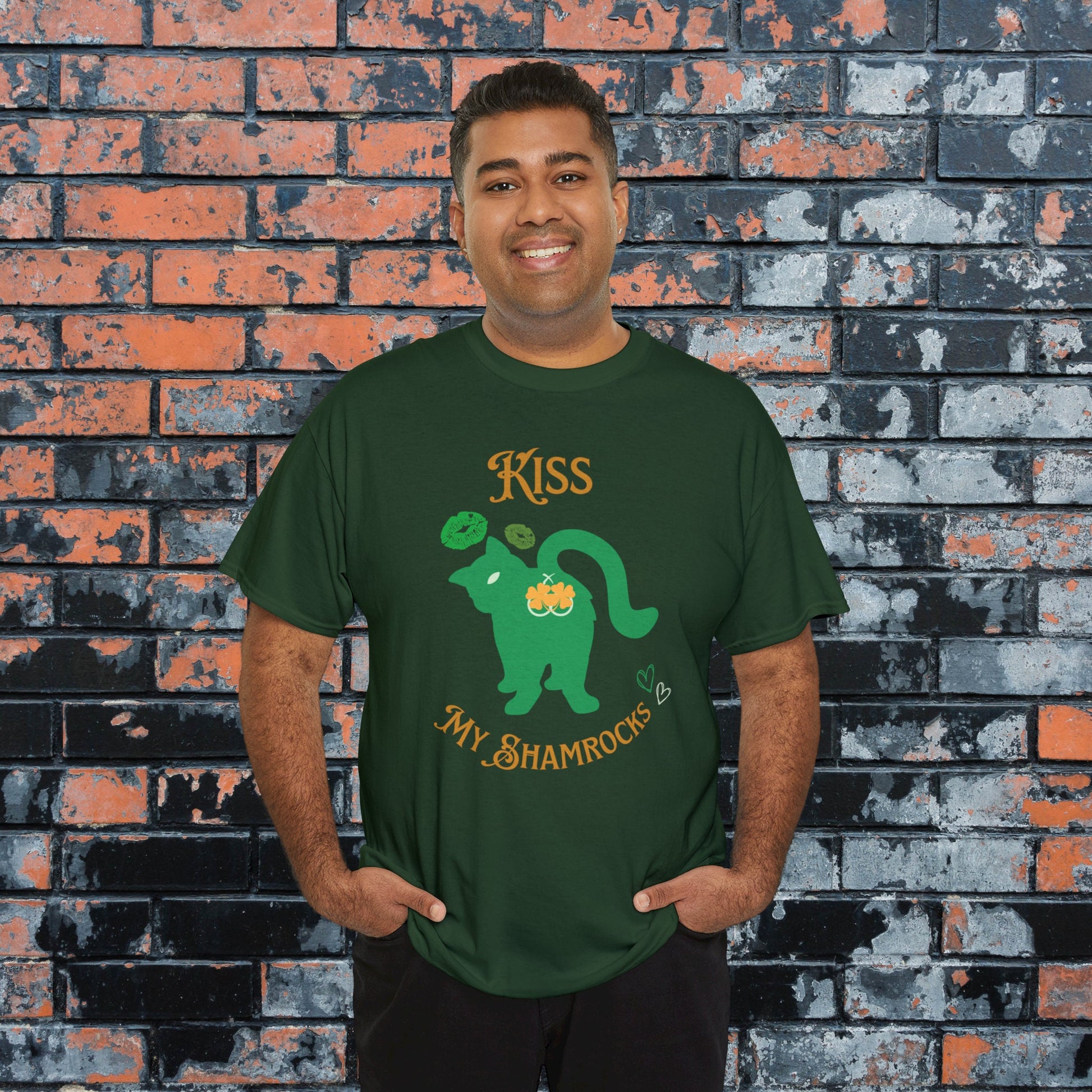 Kiss My Shamrocks! Funny Saint Patrick's Day Shirt, Drinking Day shirt, Gift for friends Heavy Cotton Tee