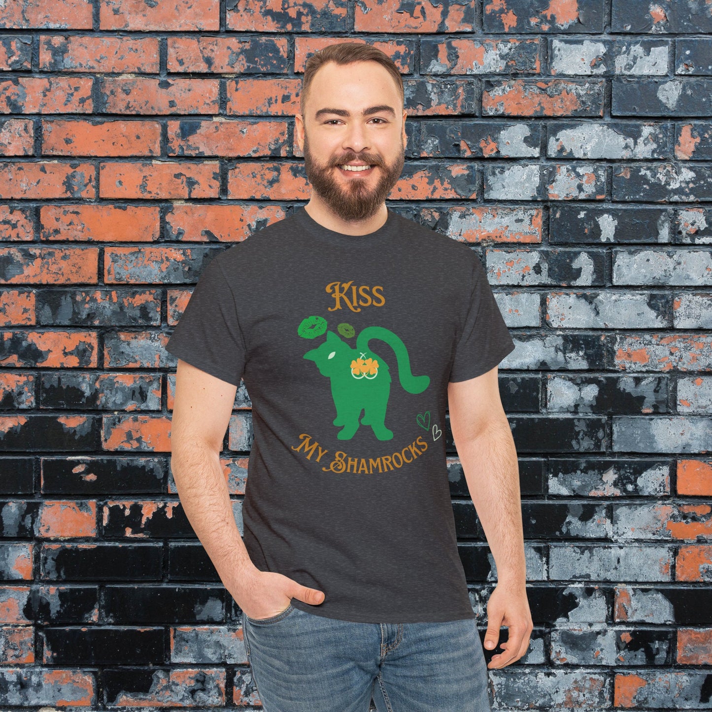 Kiss My Shamrocks! Funny Saint Patrick's Day Shirt, Drinking Day shirt, Gift for friends Heavy Cotton Tee