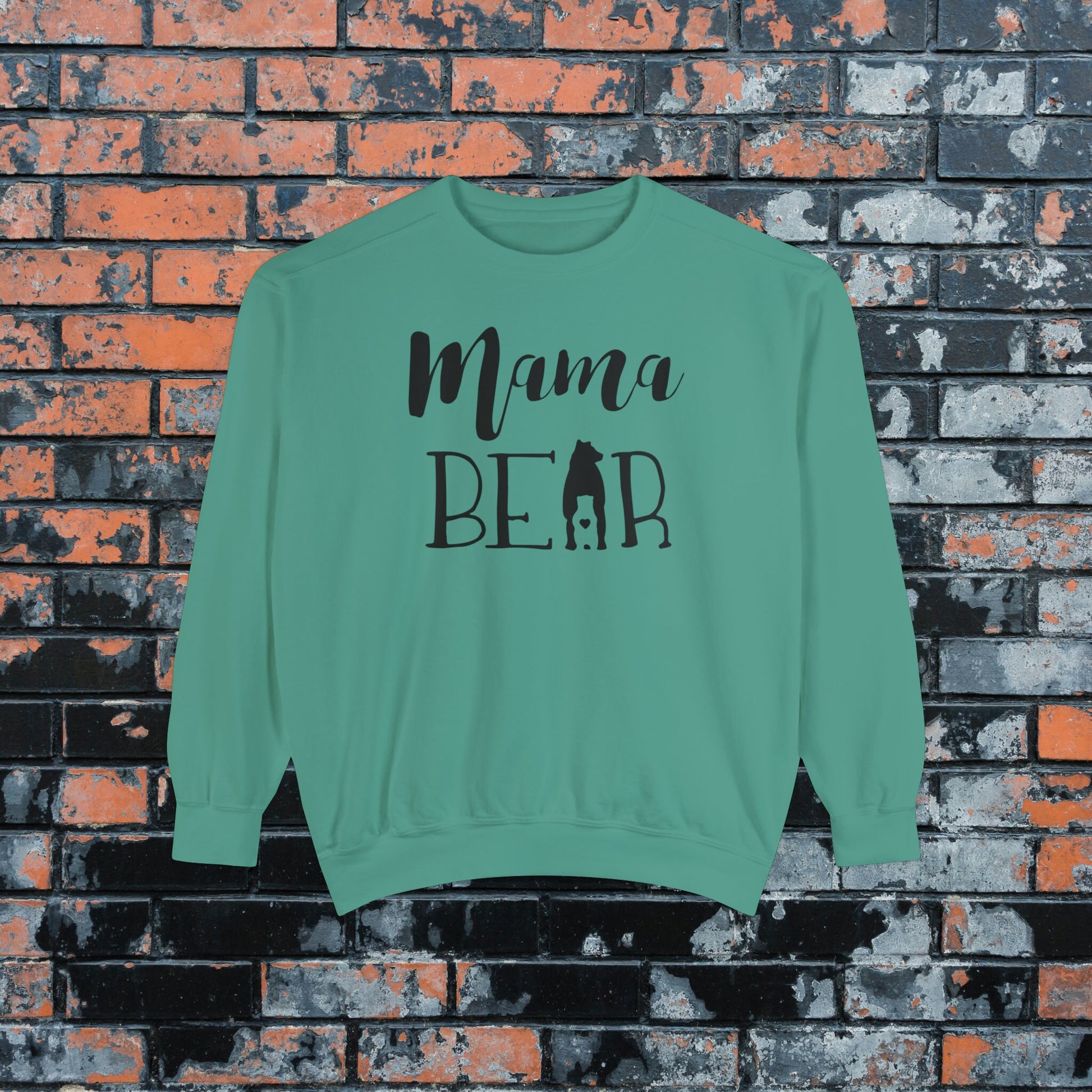 Adorable Mama Bear Sweatshirt, Cute Comfort Colors Mother's Day Bear & Cub Inset