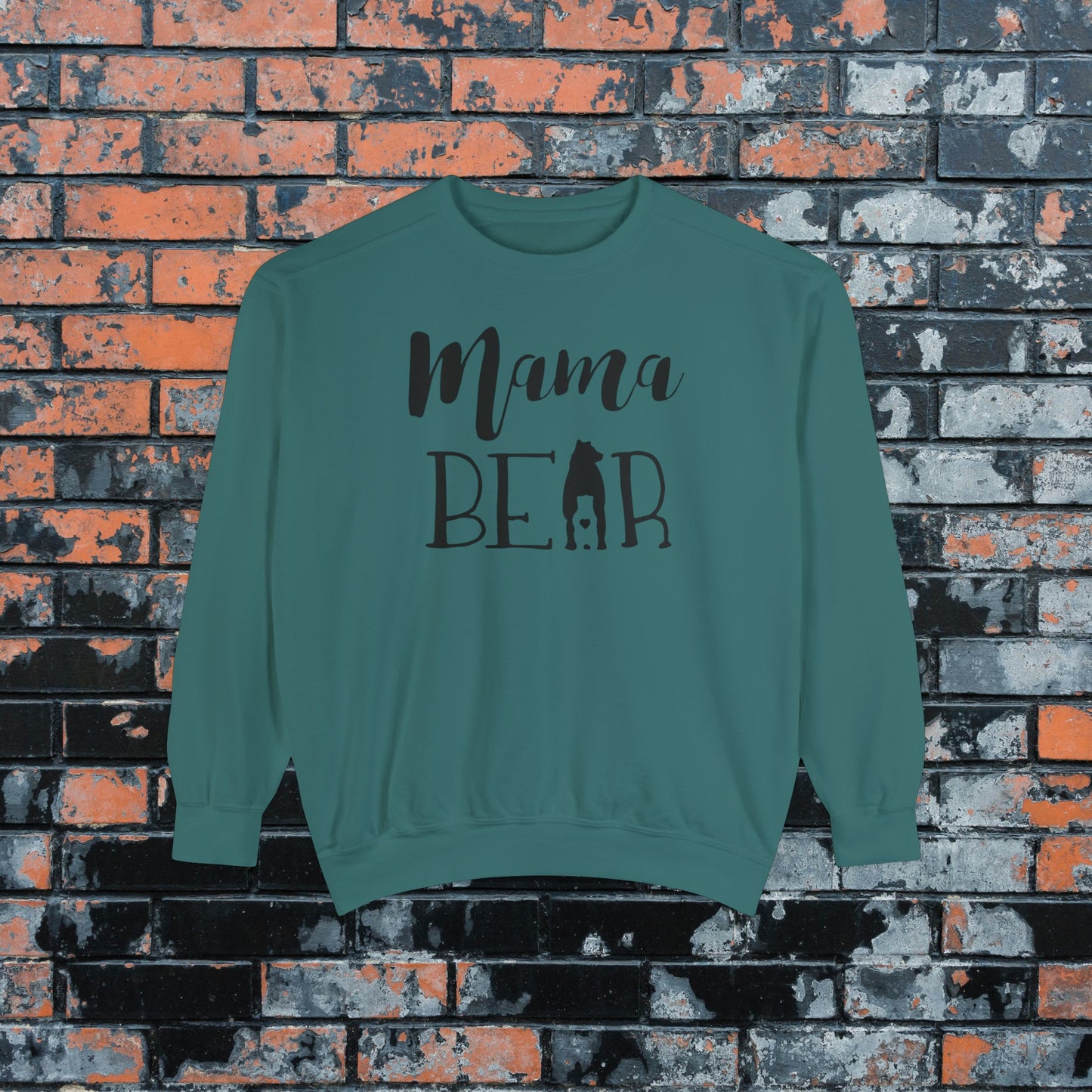 Adorable Mama Bear Sweatshirt, Cute Comfort Colors Mother's Day Bear & Cub Inset