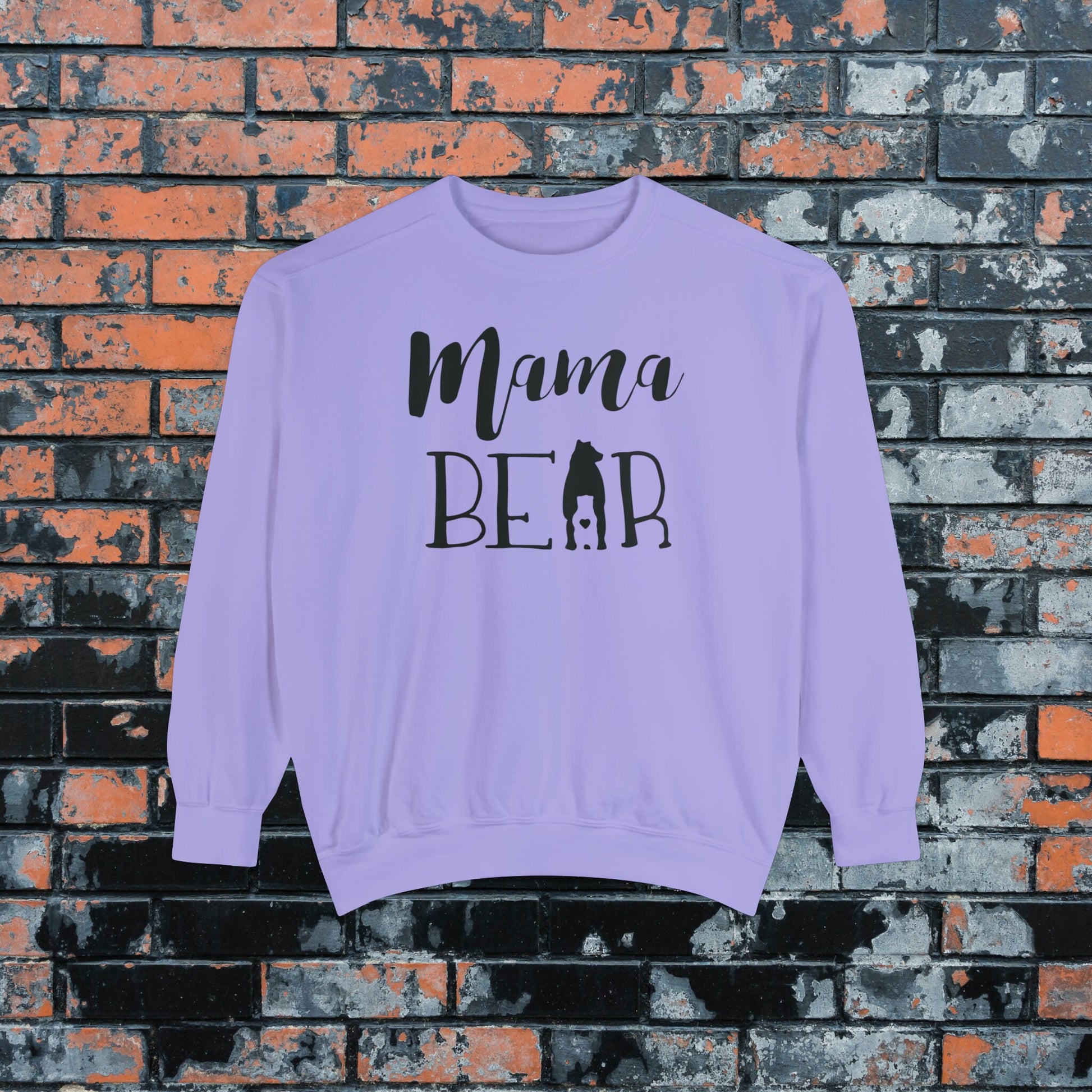 Adorable Mama Bear Sweatshirt, Cute Comfort Colors Mother's Day Bear & Cub Inset