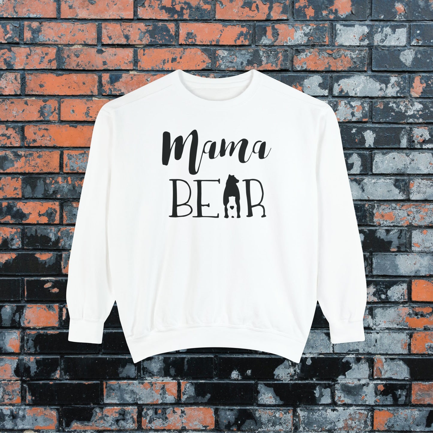 Adorable Mama Bear Sweatshirt, Cute Comfort Colors Mother's Day Bear & Cub Inset