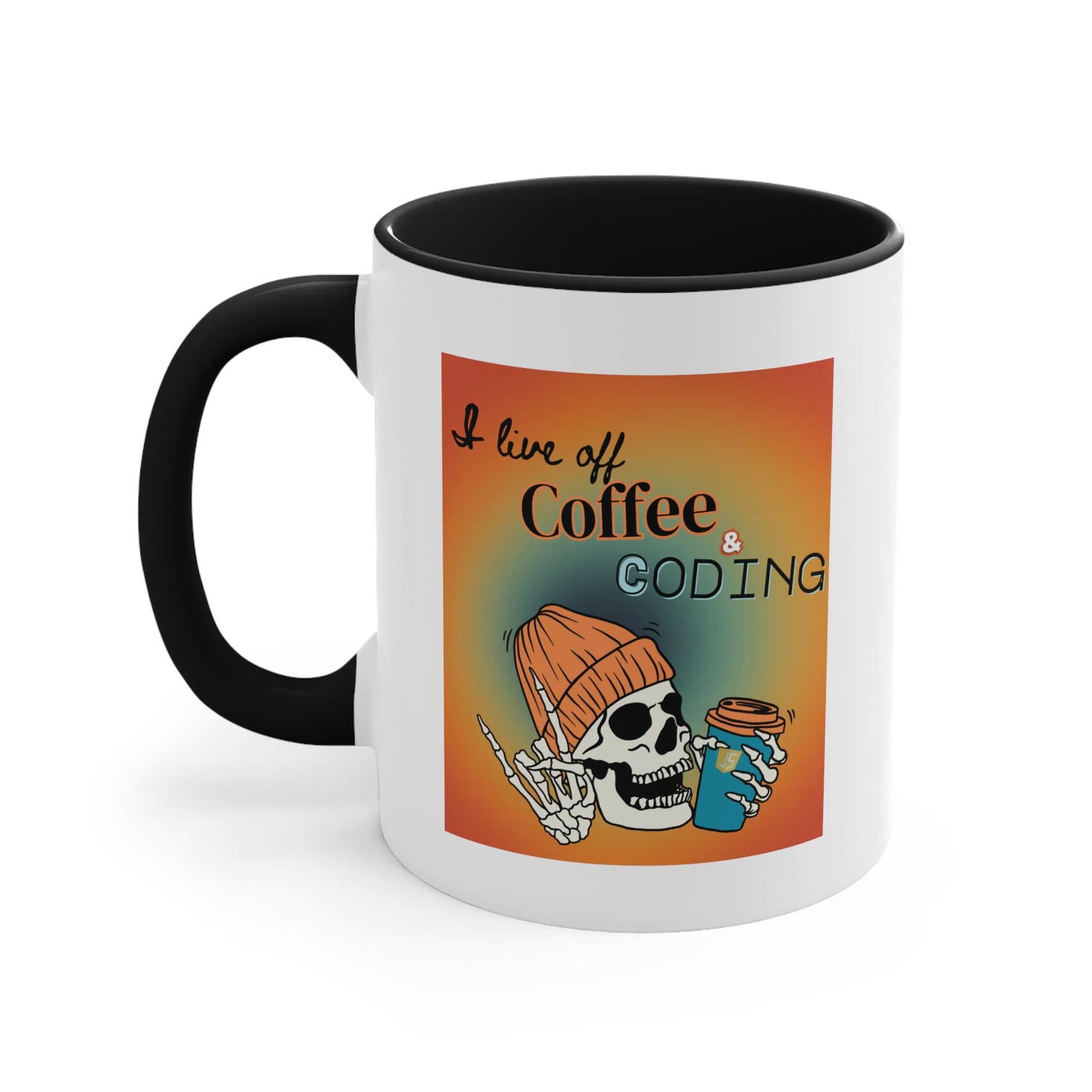 Coffee & Coding Skull Coffee Mug, 11oz