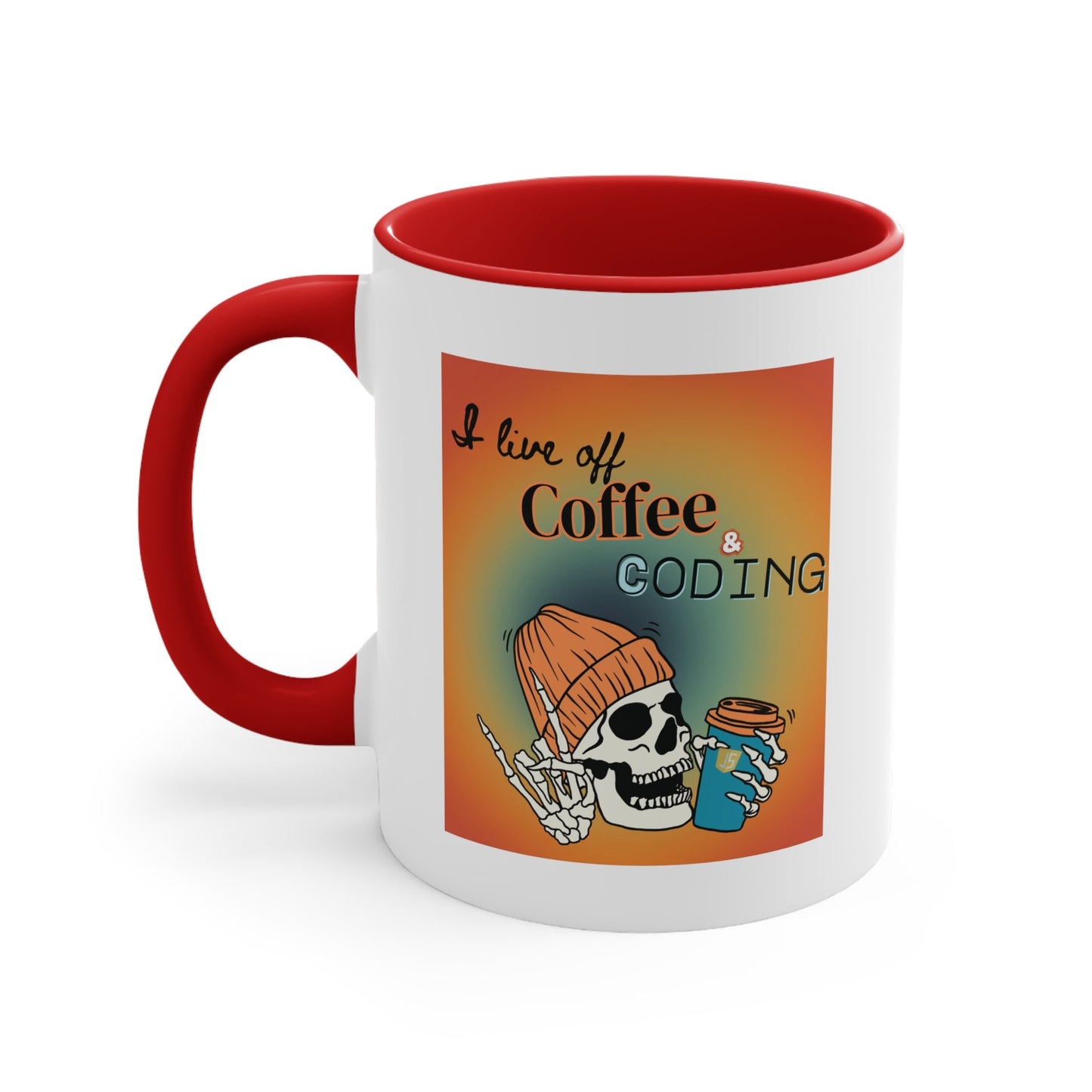 Coffee & Coding Skull Coffee Mug, 11oz