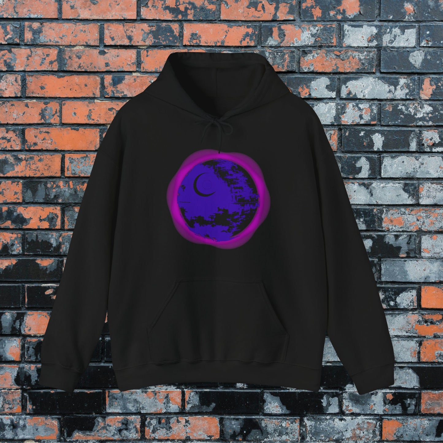 Death Star Solar Eclipse Hooded Sweatshirt, Dark Side Total Lunar Eclipse For SW Nerds & Sci Fi Geeks