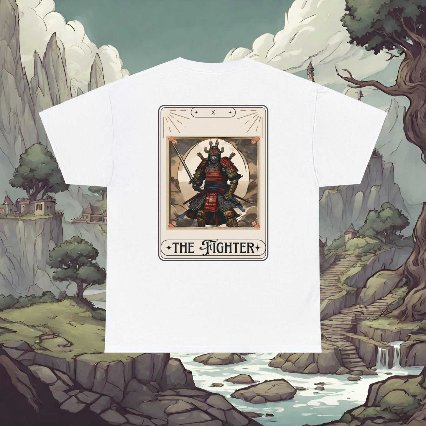 Dungeons and Dragons Inspired "The Fighter" Tarot Double Sided Shirt, Men's Women's, Class Tee for DnD, D&D Nerd Gift, Gamer Geek Gift