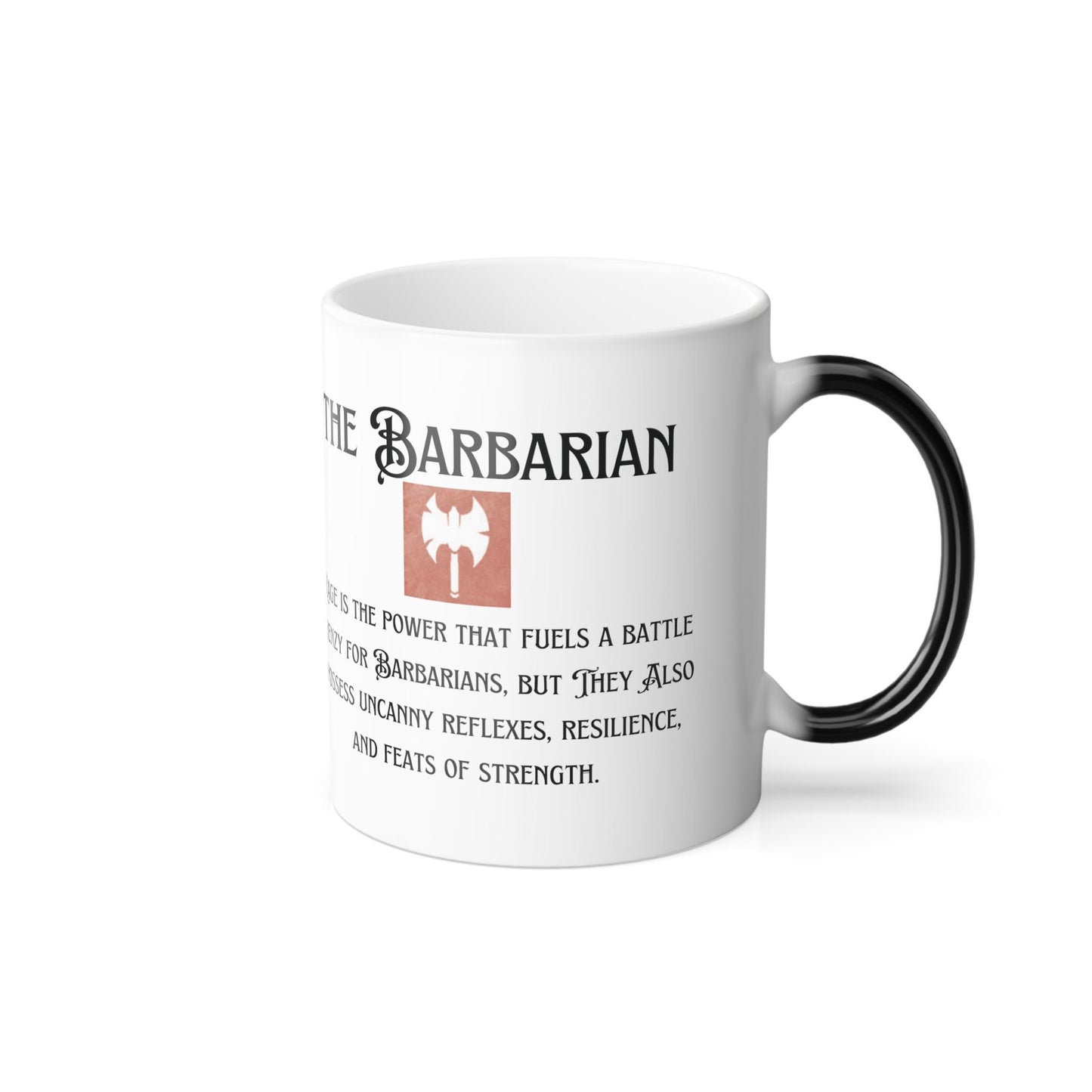 Dungeons & Dragons inspired "The Barbarian" Tarot Magical Color Changing Mug, DnD Nerd, Dungeon Master Gift, Color Morphing Mug, 11oz