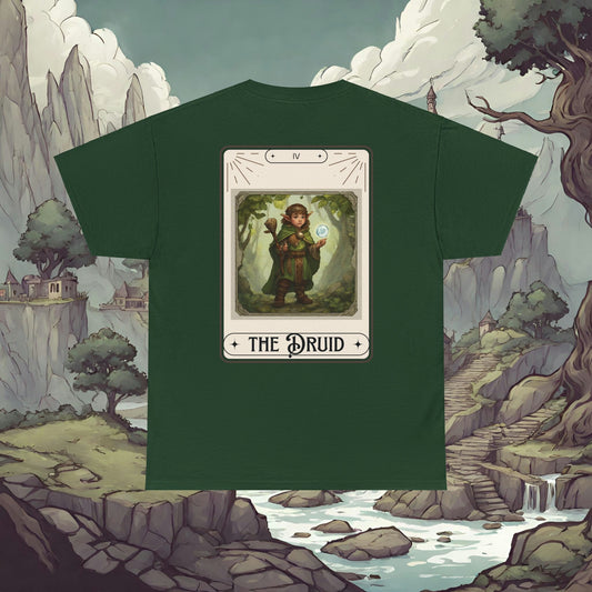 Dungeons and Dragons inspired "The Druid" Tarot 2 Sided Print Shirt, Men's Women's, Class Tee for DnD, D&D Nerd Gift, Gamer Geek Gift