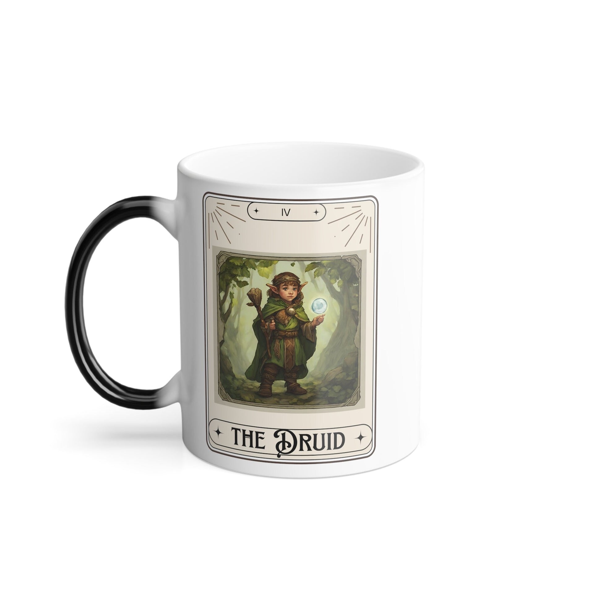 Dungeons and Dragons inspired "The Druid" Tarot Color Morphing Mug, 11oz, DnD Nerd, Dungeon Master Gift