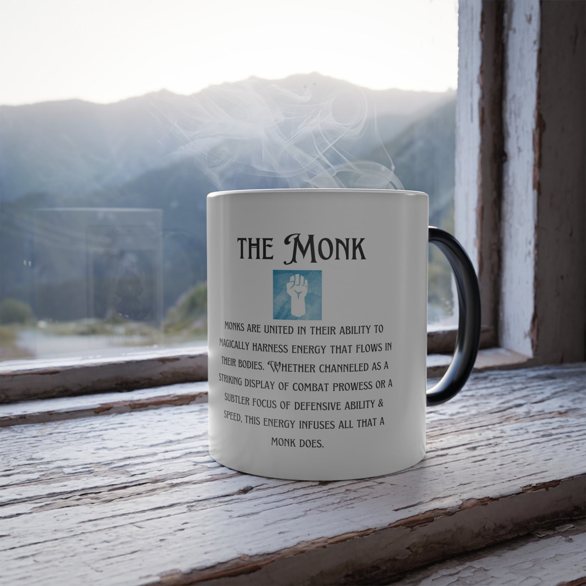 Dungeons and Dragons inspired "The Monk" Tarot Color Morphing Mug, 11oz, DnD Nerd, Dungeon Master Gift