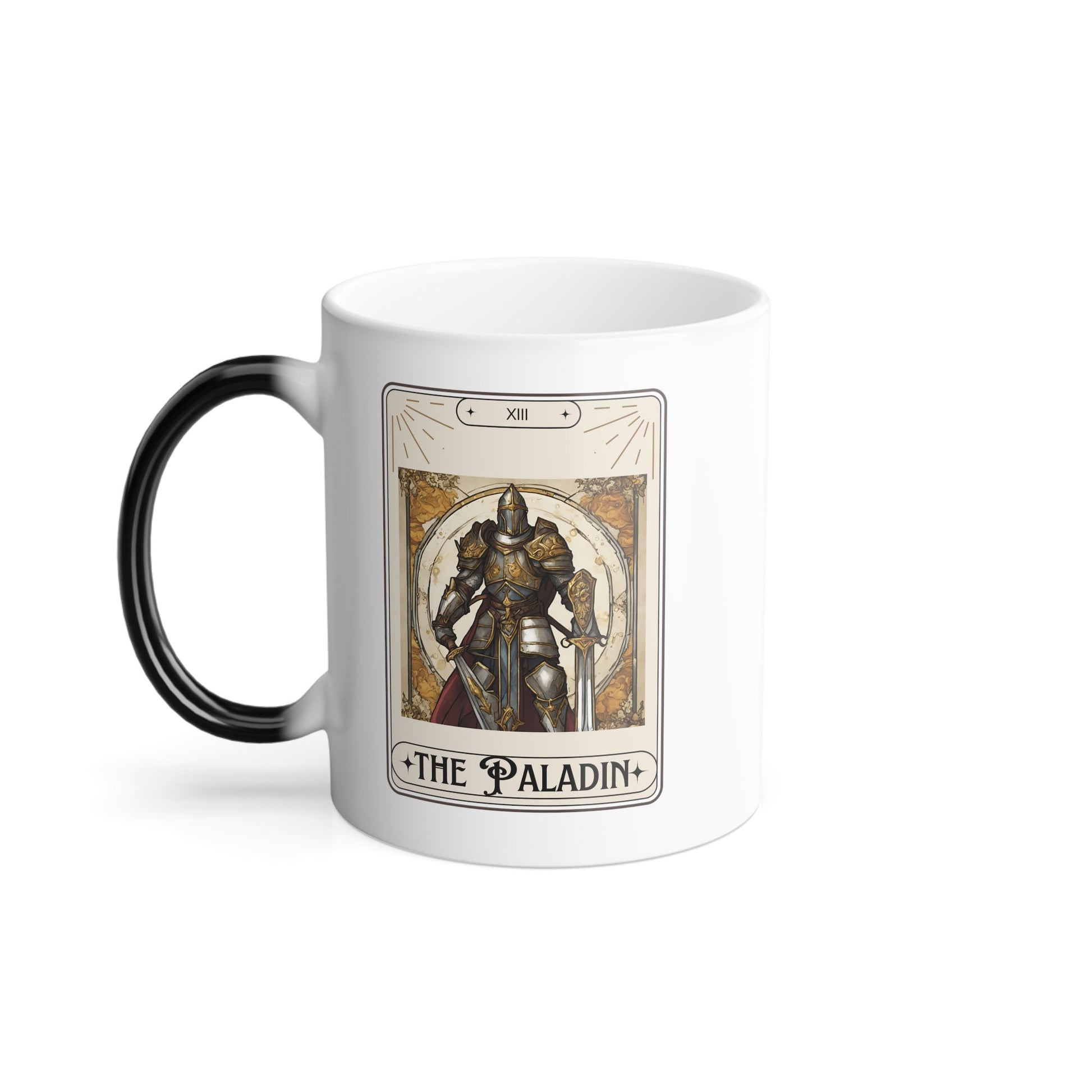 Dungeons and Dragons inspired "The Paladin" Tarot Color Morphing Mug, 11oz, DnD Nerd, Dungeon Master Gift