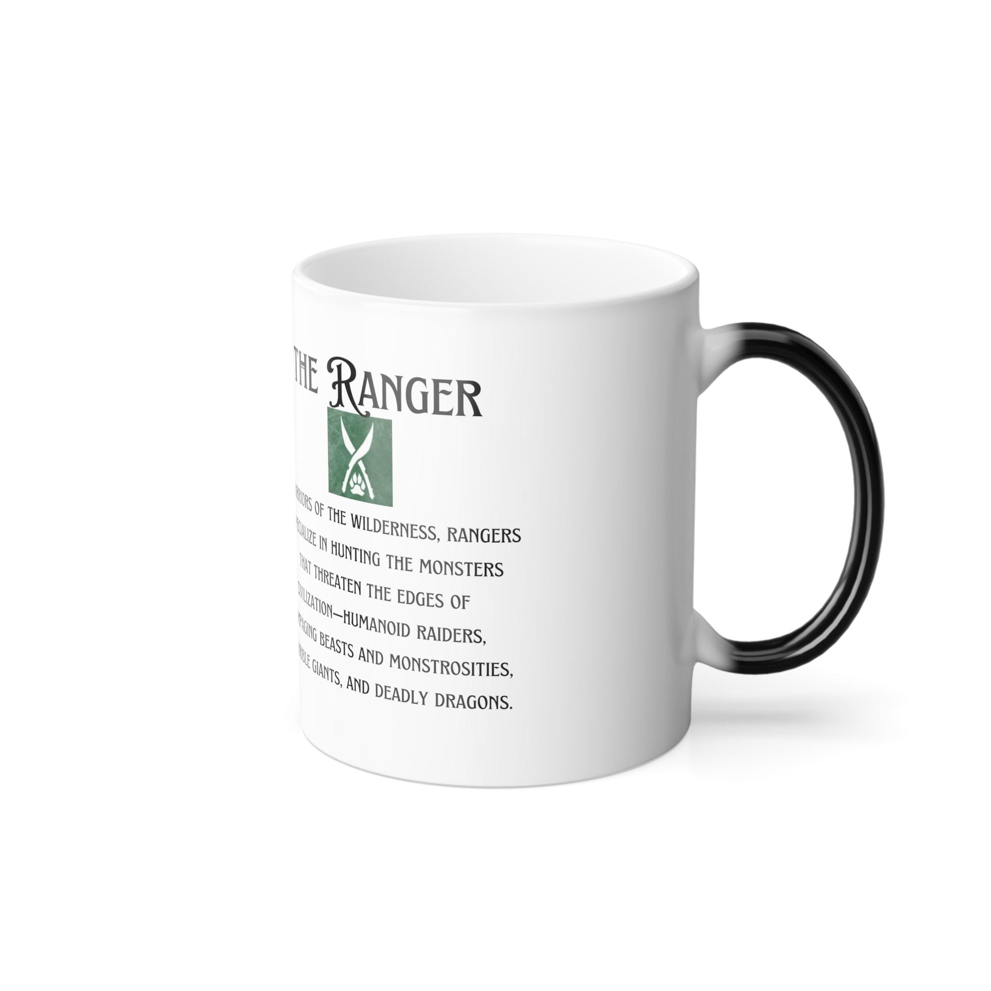 Dungeons and Dragons inspired "The Ranger" Color Morphing Mug, 11oz DnD Nerd, Dungeon Master Gift