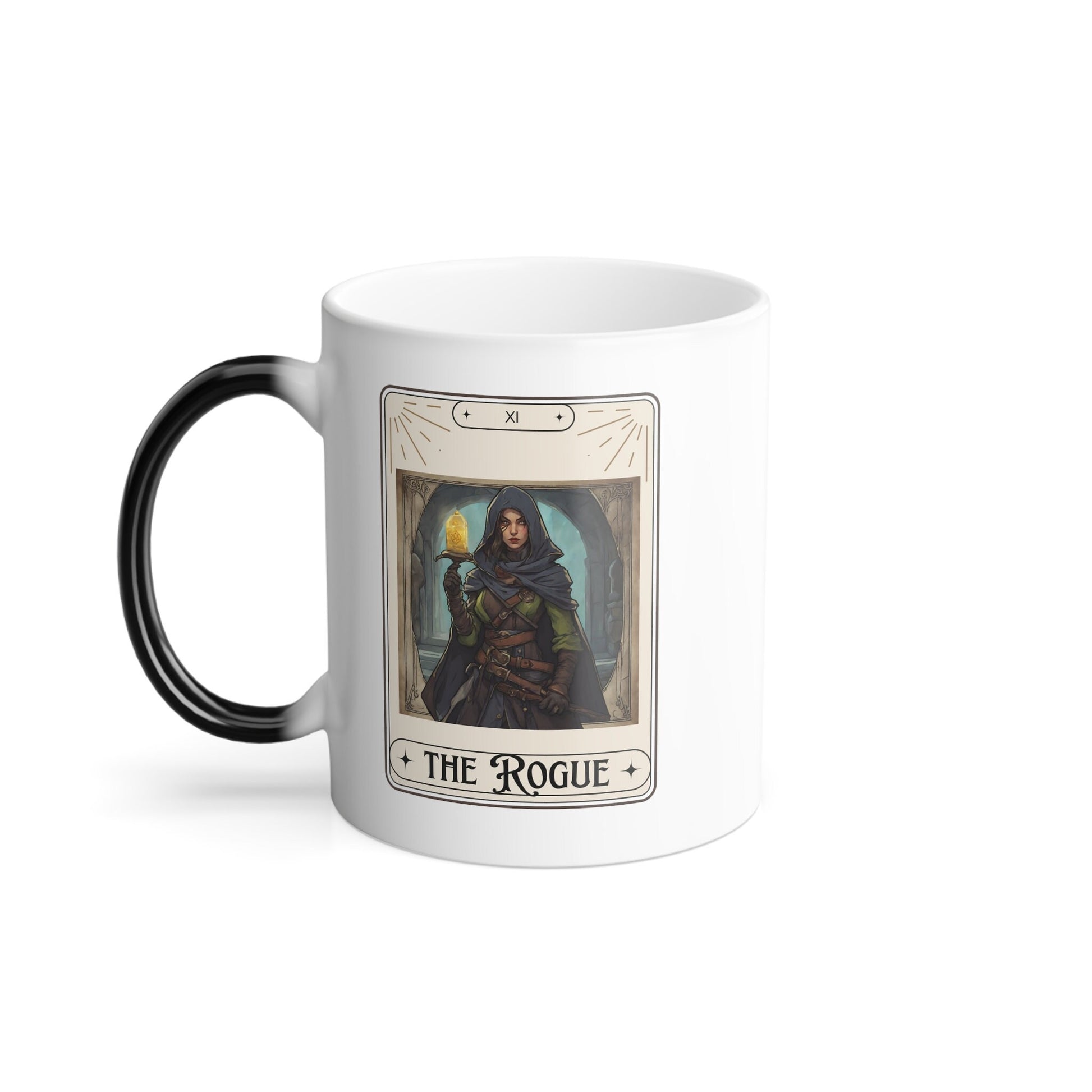 Dungeons and Dragons inspired "The Rogue" Tarot Color Morphing Mug, 11oz, DnD nerd, Dungeon Master Gift