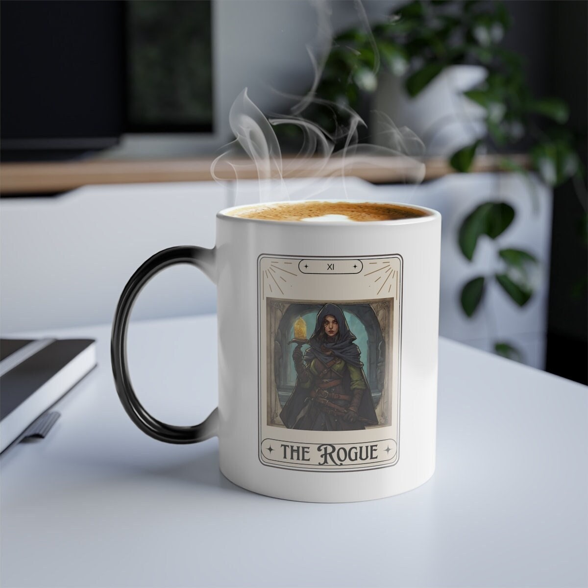 Dungeons and Dragons inspired "The Rogue" Tarot Color Morphing Mug, 11oz, DnD nerd, Dungeon Master Gift