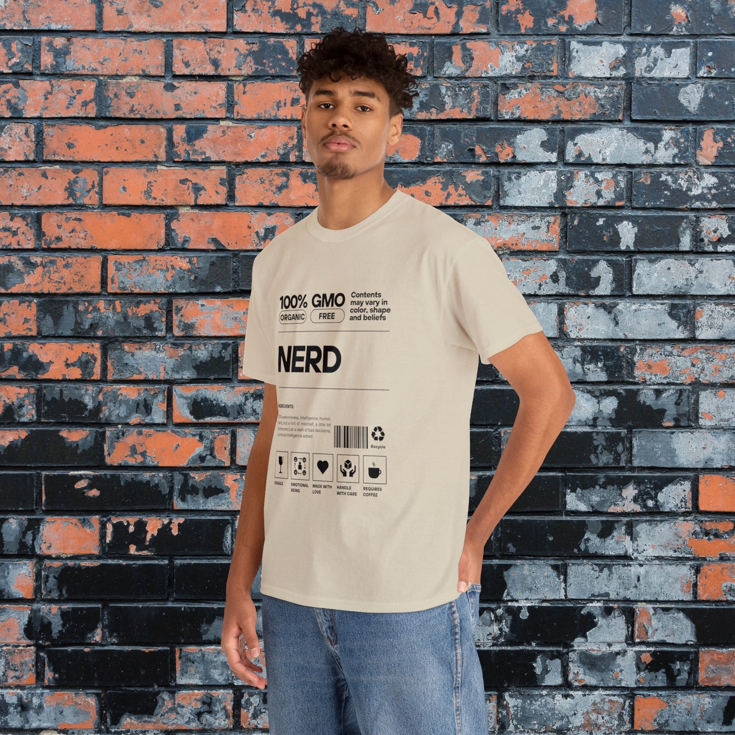 100% Nerd Label Funny Tee for Men Women, Gifts for Nerds, Geek Gifts