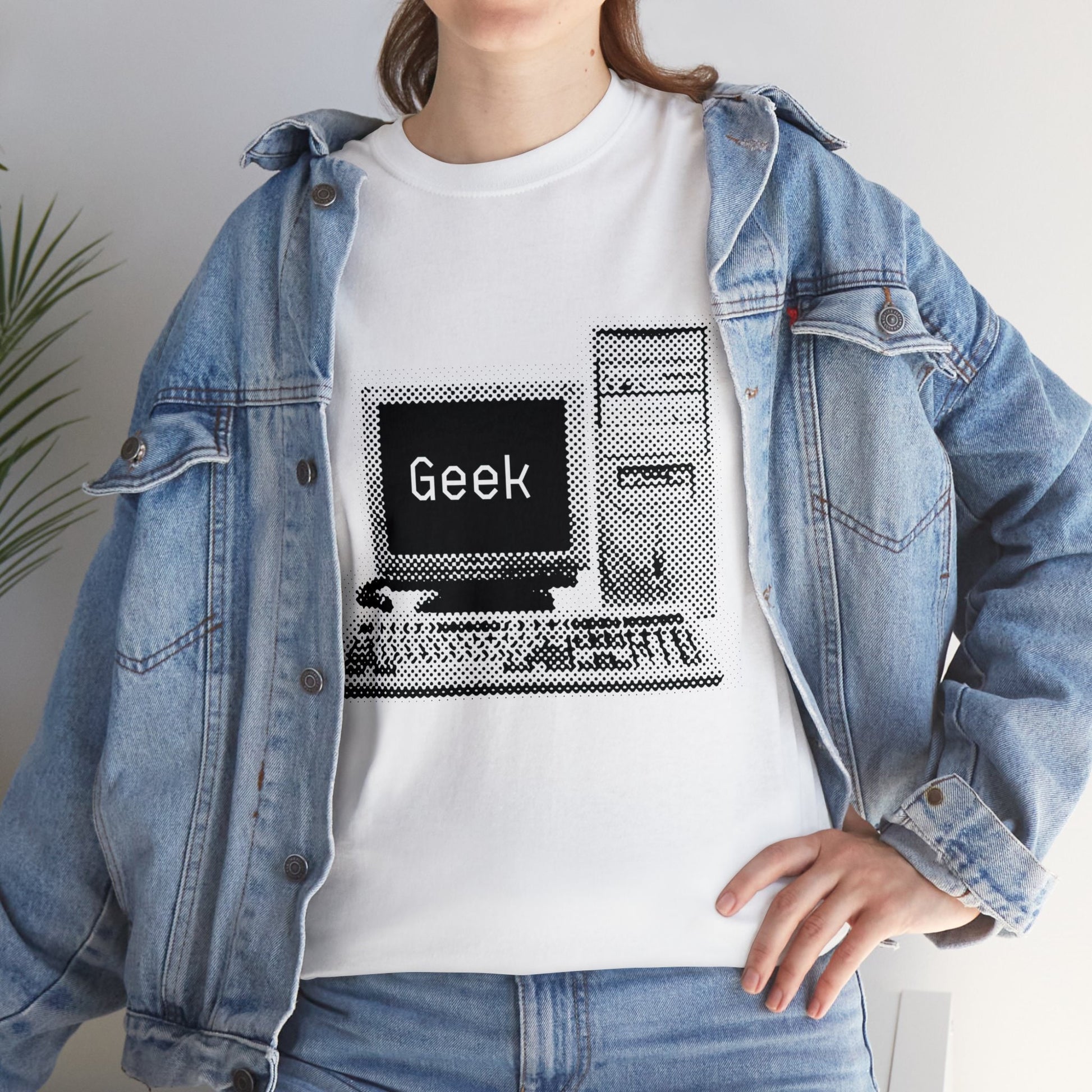 Computer Geek Pixel Design Men's Women's Unisex T-Shirt, Funny Tech Support Gift for Husband Dad, Funny Sys Admin Tee for Him