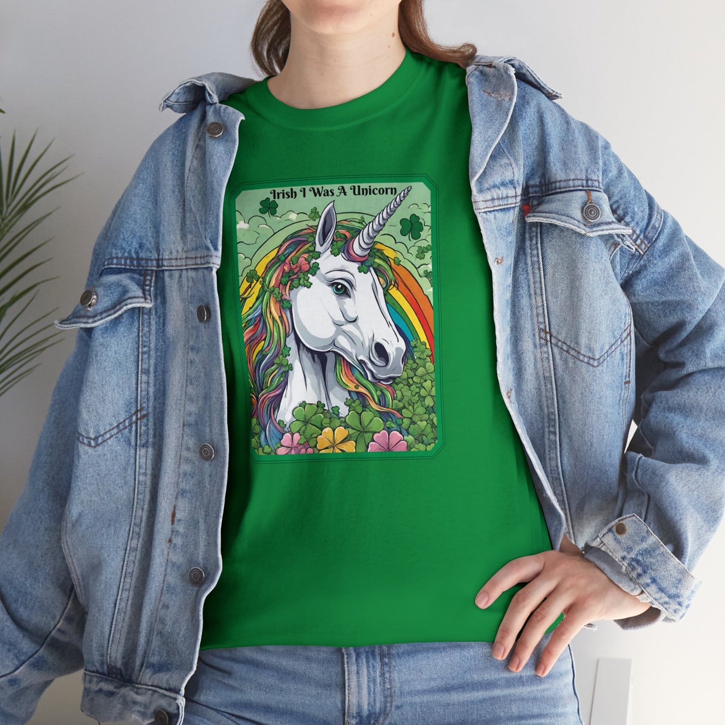 Irish I Was A Unicorn St. Patrick's Day Tee, Bright & Funny Rainbow Unicorn Shirt