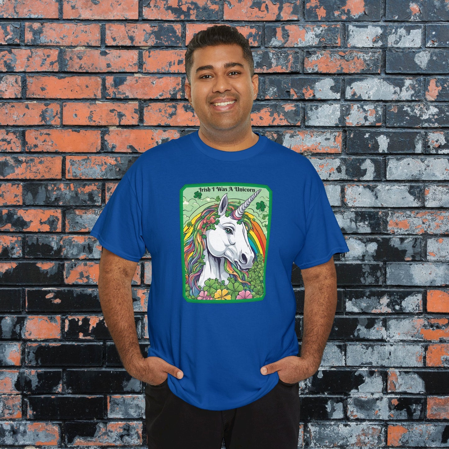 Irish I Was A Unicorn St. Patrick's Day Tee, Bright & Funny Rainbow Unicorn Shirt