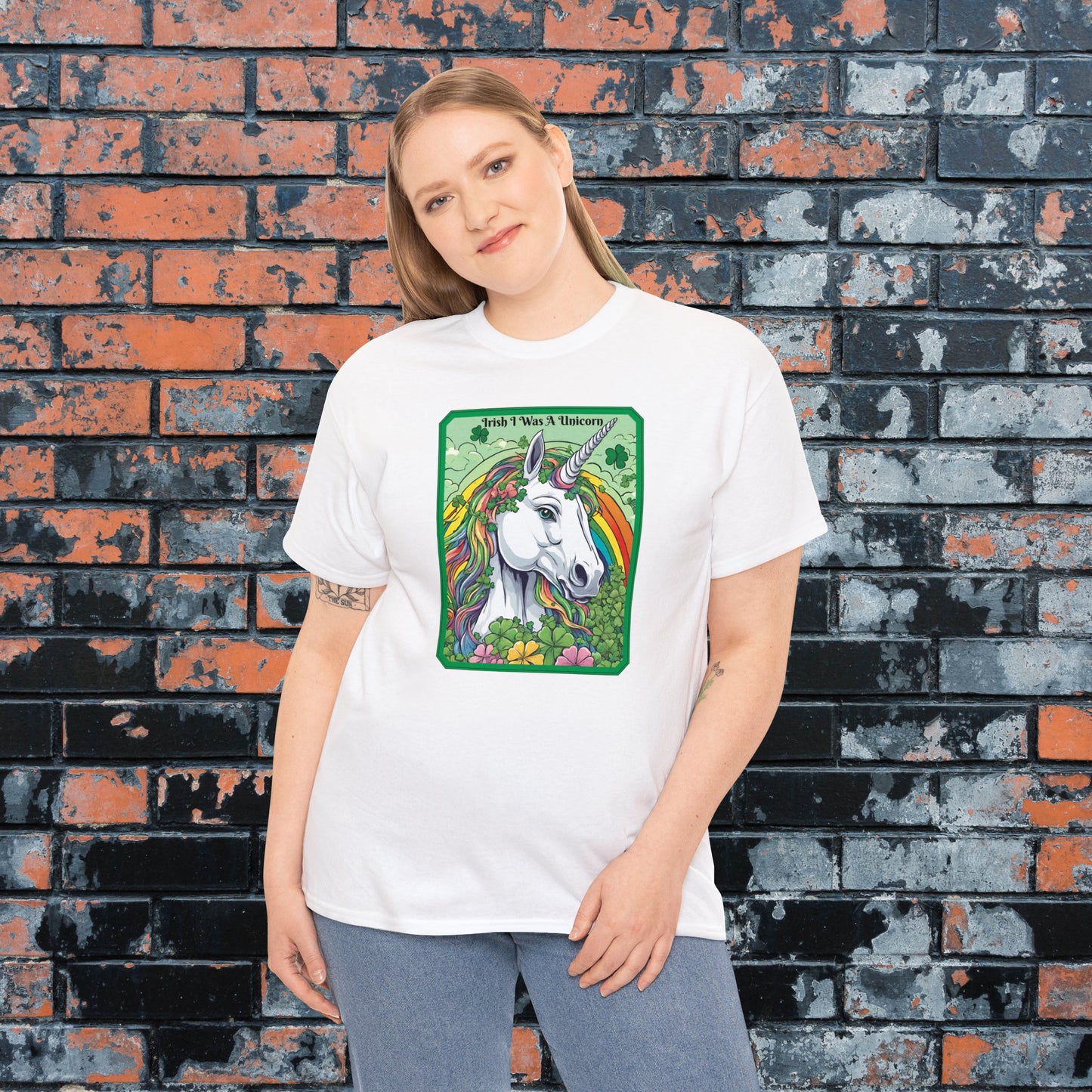 Irish I Was A Unicorn St. Patrick's Day Tee, Bright & Funny Rainbow Unicorn Shirt