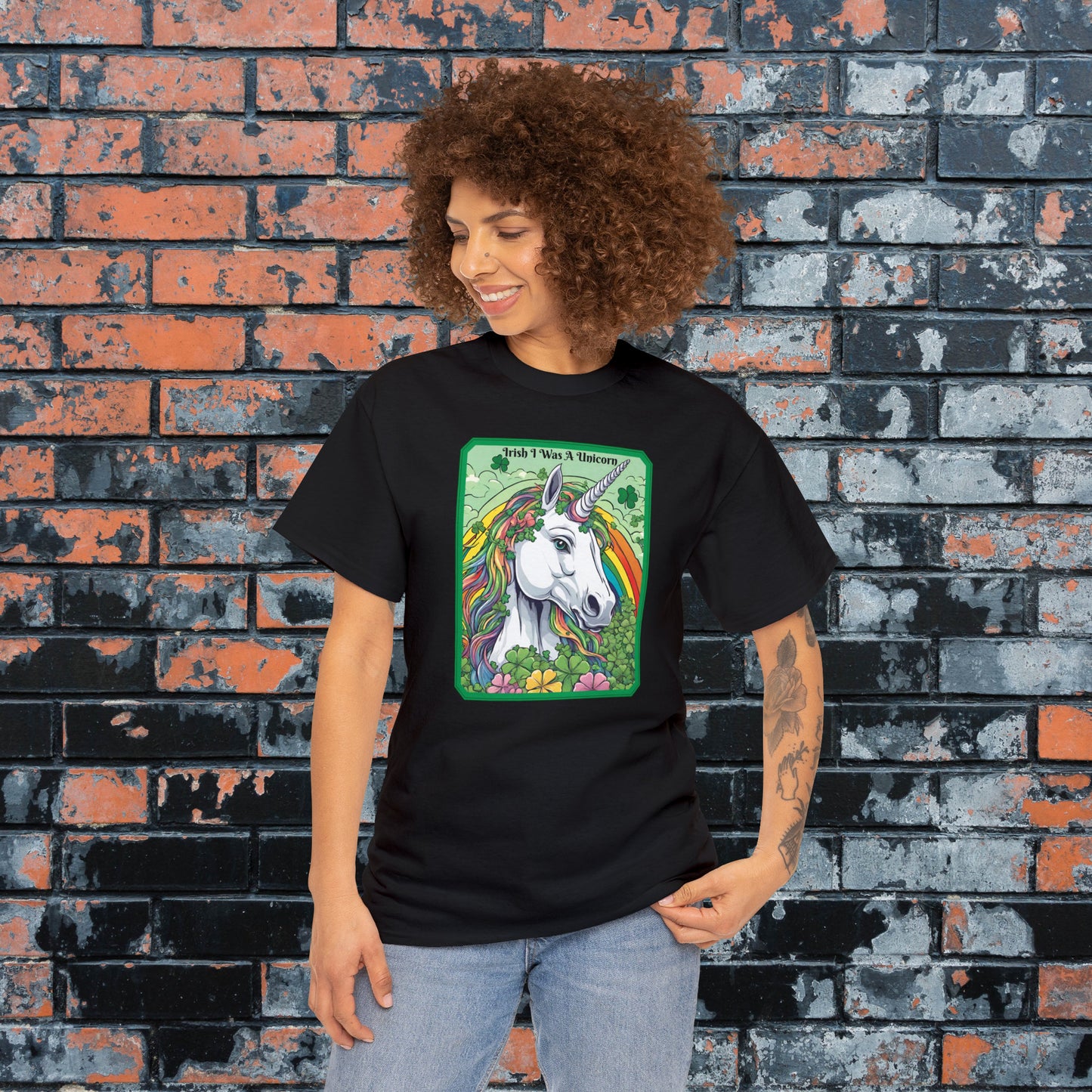 Irish I Was A Unicorn St. Patrick's Day Tee, Bright & Funny Rainbow Unicorn Shirt