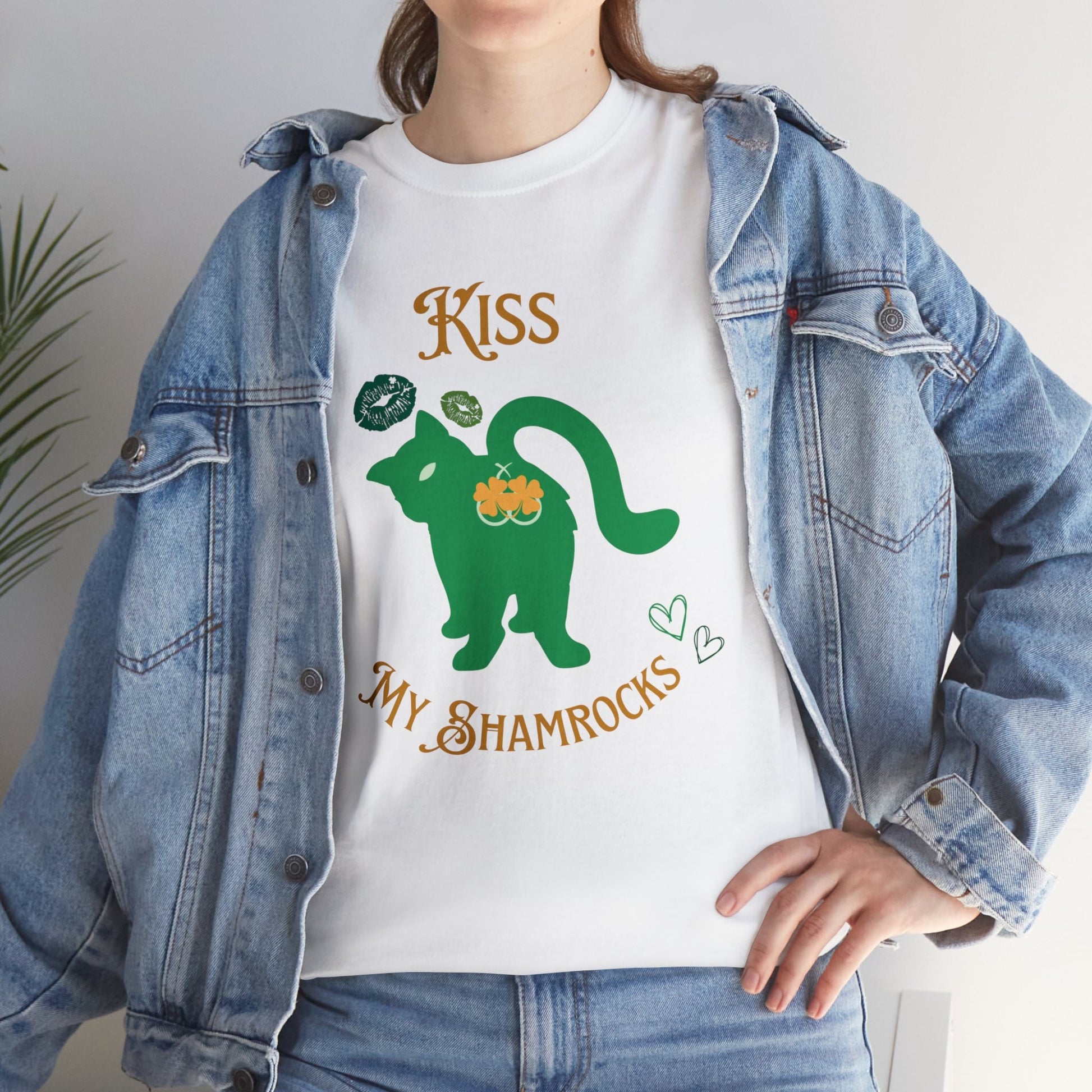 Kiss My Shamrocks! Funny Saint Patrick's Day Shirt, Drinking Day shirt, Gift for friends Heavy Cotton Tee