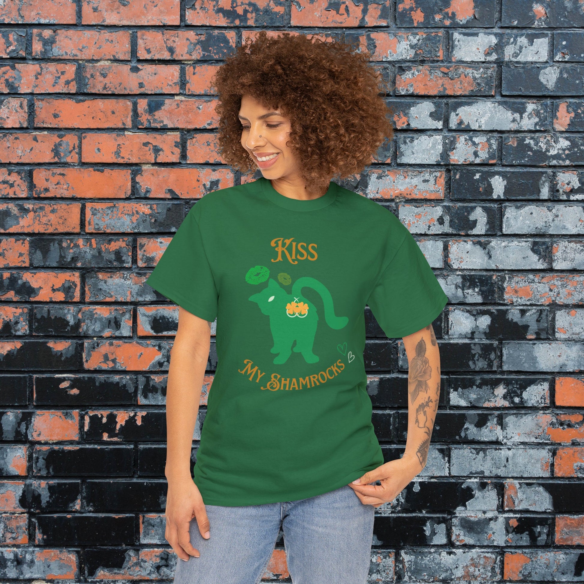 Kiss My Shamrocks! Funny Saint Patrick's Day Shirt, Drinking Day shirt, Gift for friends Heavy Cotton Tee